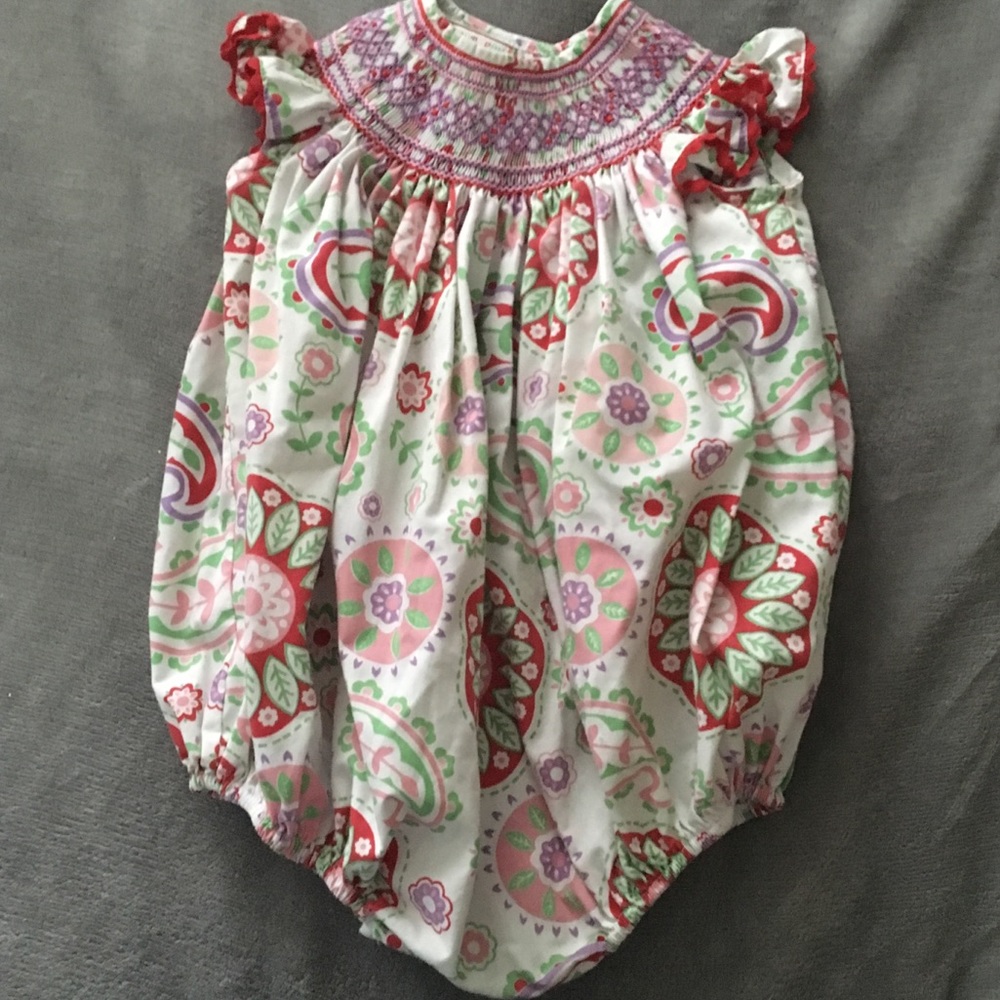 Southern Tots Smocked bubble romper